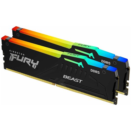Модуль памяти Kingston 16GB DDR5 5600 DIMM FURY Beast RGB XMP Gaming Memory KF556C40BBAK2-16 969000₽