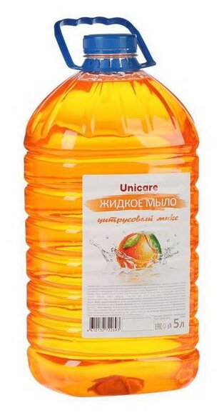 Unicare Мыло жидкое Цитрусовый микс, 5 л, 5.3 кг - фотография № 1