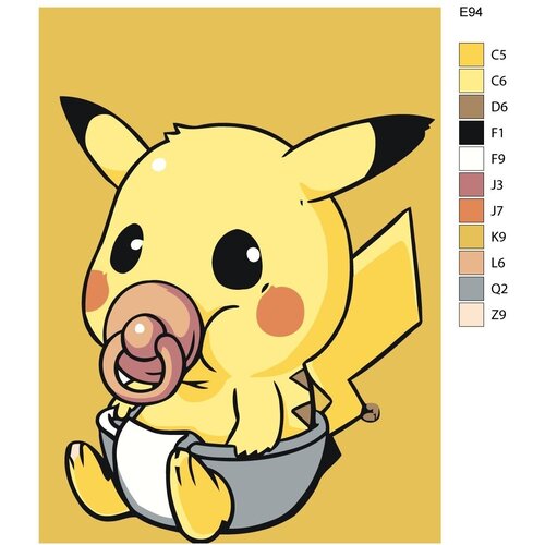 Детская картина по номерам E94 Аниме Пикачу 20X30 детская картина по номерам p281 аниме хамтаро hamtaro хамтаро 20x30
