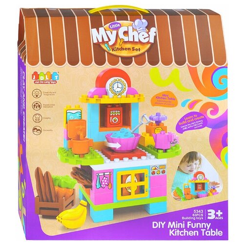 Конструктор JDLT My Little Chef 5343 Mini Funny Kitchen Table, 63 дет. конструктор jdlt little my chef kitchen set 5338 90 дет