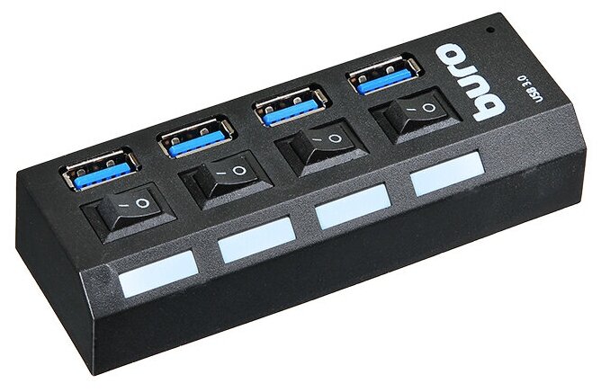 Разветвитель USB 3.0 Buro BU-HUB4-U3.0-L 4порт. черный