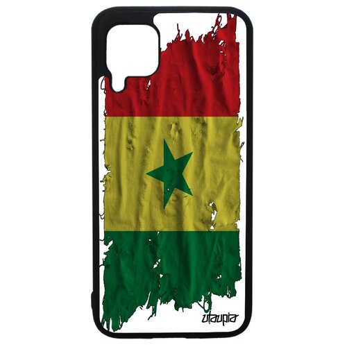фото Чехол на p40 lite, "флаг сенегала на ткани" страна государственный utaupia