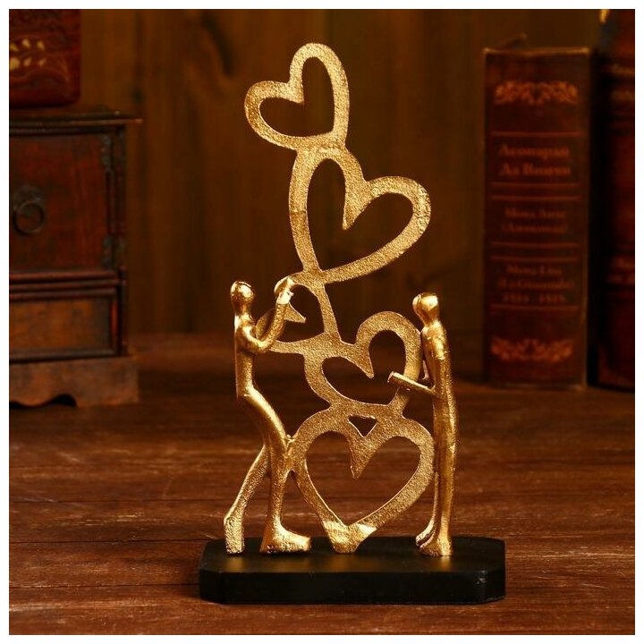 Сувенир "Место любви" алюминий, дерево 15,2х7,6х26,7 см (золотое покрытие)