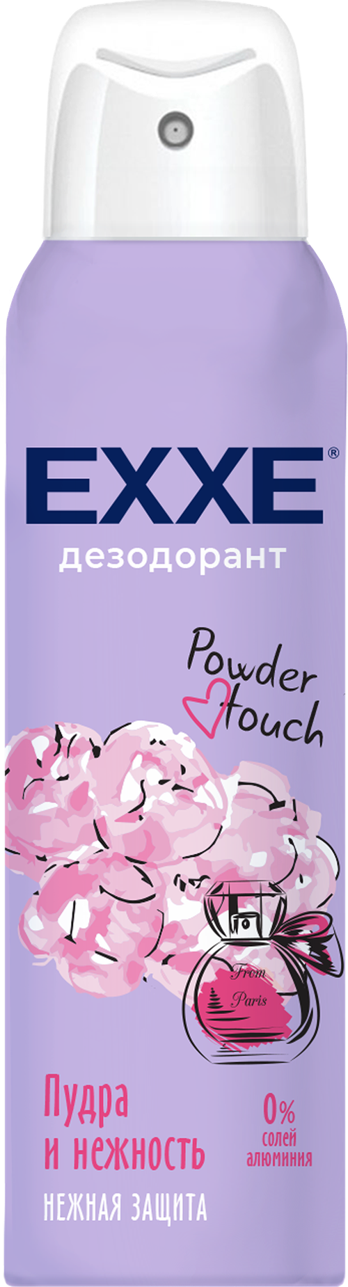 EXXE Дезодорант женский антиперспирант (спрей) Пудра и нежность Powder touch, 150 мл
