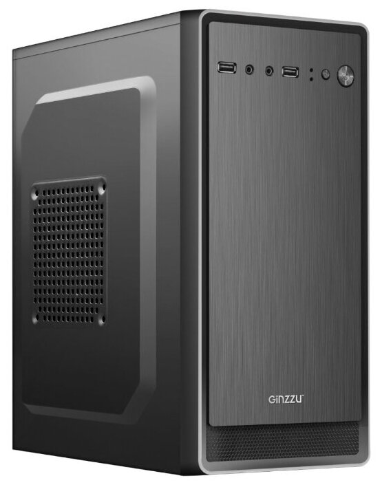 Корпус Ginzzu B180 450W 12см черный mATX 2*USB2.0