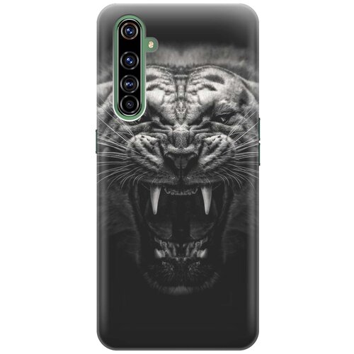 фото Cиликоновый чехол на realme x50 pro / рилми х50 про с принтом "оскал тигра" gosso