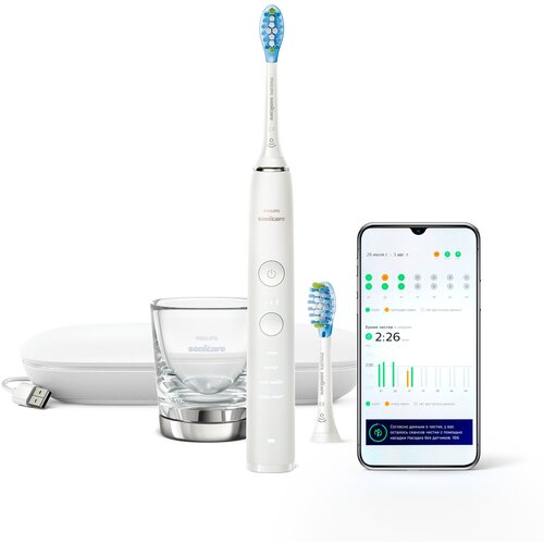 Звуковая зубная щетка Philips Sonicare DiamondClean 9000 HX9913 белый 2199900₽