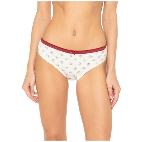 фото Трусики-слипы с цветочным рисунком xl, молочный amoret