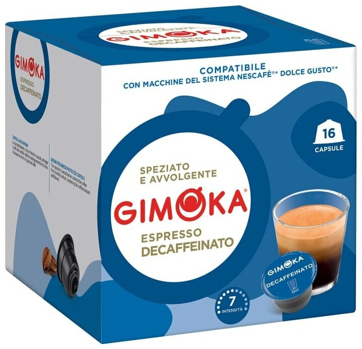 Кофе в капсулах Gimoka Dolce Gusto Espresso Soave без кофеина 16шт