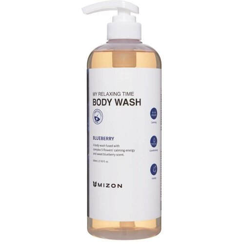 Гель для душа MIZON с экстрактом голубики Body Wash Blueberry, 800 мл