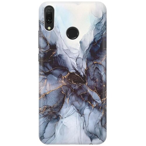 фото Cиликоновый чехол на huawei y9 (2019) / хуавей у9 2019 с принтом "черно-белый мрамор" gosso