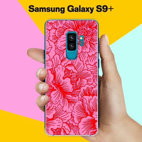Силиконовый чехол на Samsung Galaxy S9+ Цветы красные / для Самсунг Галакси С9 Плюс