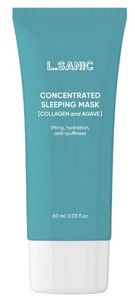 Маска концентрированная ночная с коллагеном и агавой, 60 мл, Collagen & Agave Concentrated Sleeping Mask, L.Sanic, 8809326337942