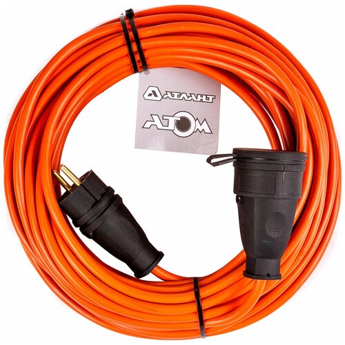 Уличный удлинитель сетевой 20 м с одной розеткой в бухте без заземления для садовых и строительных электроинструментов ПВС 2х1 10А 2200Вт IP44 1622₽