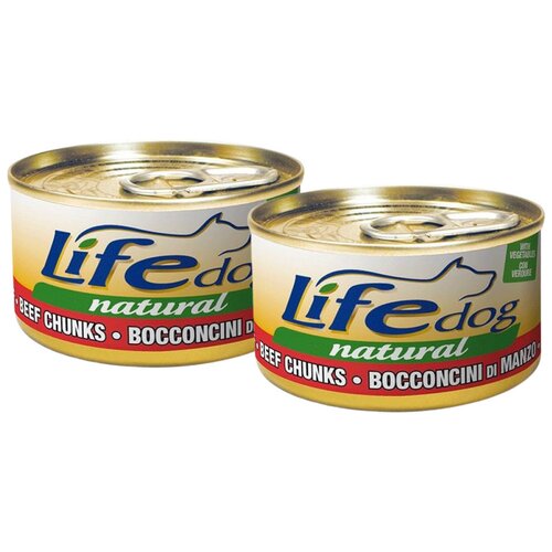 корм для собак LifeDog Naturale, говядина, с овощами 1 уп. х 2 шт. х 90 г