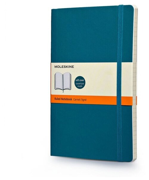 Записная книжка Moleskine Classic Soft (в линейку), Large (13х21см), бирюзовый