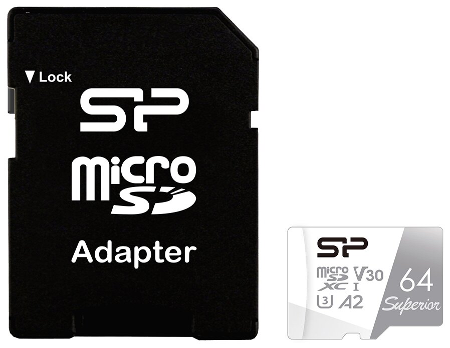 Карта памяти Silicon Power Superior microSDXC V30 A2 UHS Class 3 Class 10