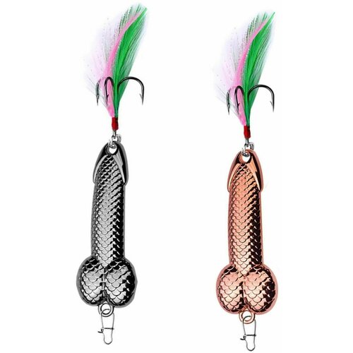 Блесна для рыбалки колеблющаяся 15 гр 2 штуки черная с золотой для летней и зимней рыбалки приманка на щуку 427₽