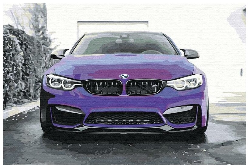 BMW Раскраска картина по номерам на холсте с неоновыми красками