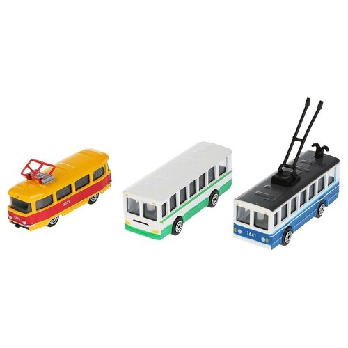 фото Машины набор из 3-х моделей городской транспорт 8см, технопарк.