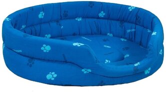 Лежак для собак и кошек Дарэлл Овальный стёганый 9143 64х51х17 см синий