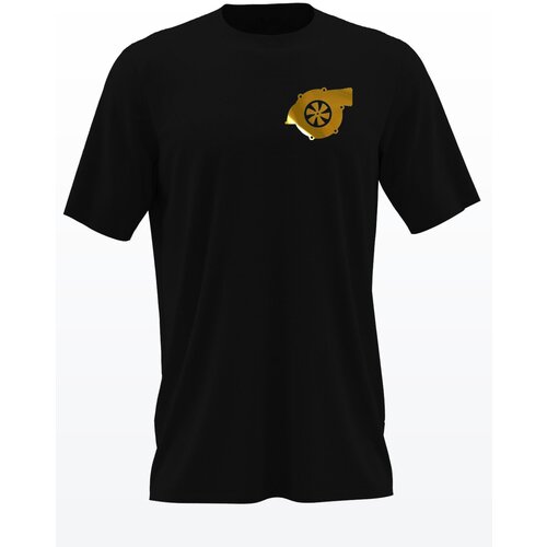 фото Футболка vilmoda турбина черная с переливающимся принтом xl вилвинил