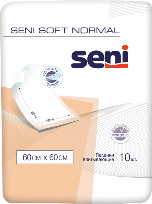 Seni Soft Normal простыни (пеленки) 60х60см 10 шт