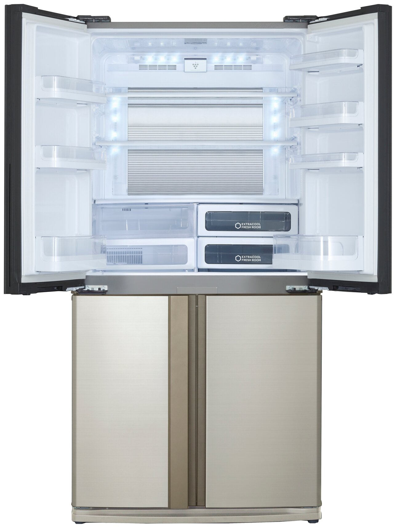 Холодильник Sharp SJEX93PBE, бежевый - фото №2