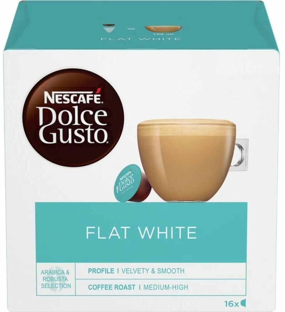 Кофе в капсулах Nescafe Dolce GustoFlat White, Коробка, 16 капсул, 187,2гр. - фотография № 2