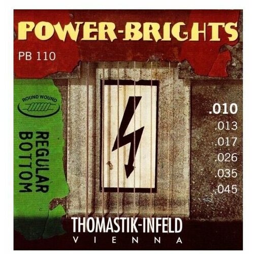 Струны для электрогитары Thomastik-Infeld Power-Brights PB110 струны для электрогитары thomastik power brights pb110