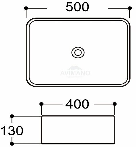 Накладная раковина Avimano VISION 1245020, цвет белый глянец - фотография № 4