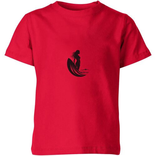 мужская футболка девушка сёрф серфинг лого s зеленый Футболка Us Basic, размер 4, красный