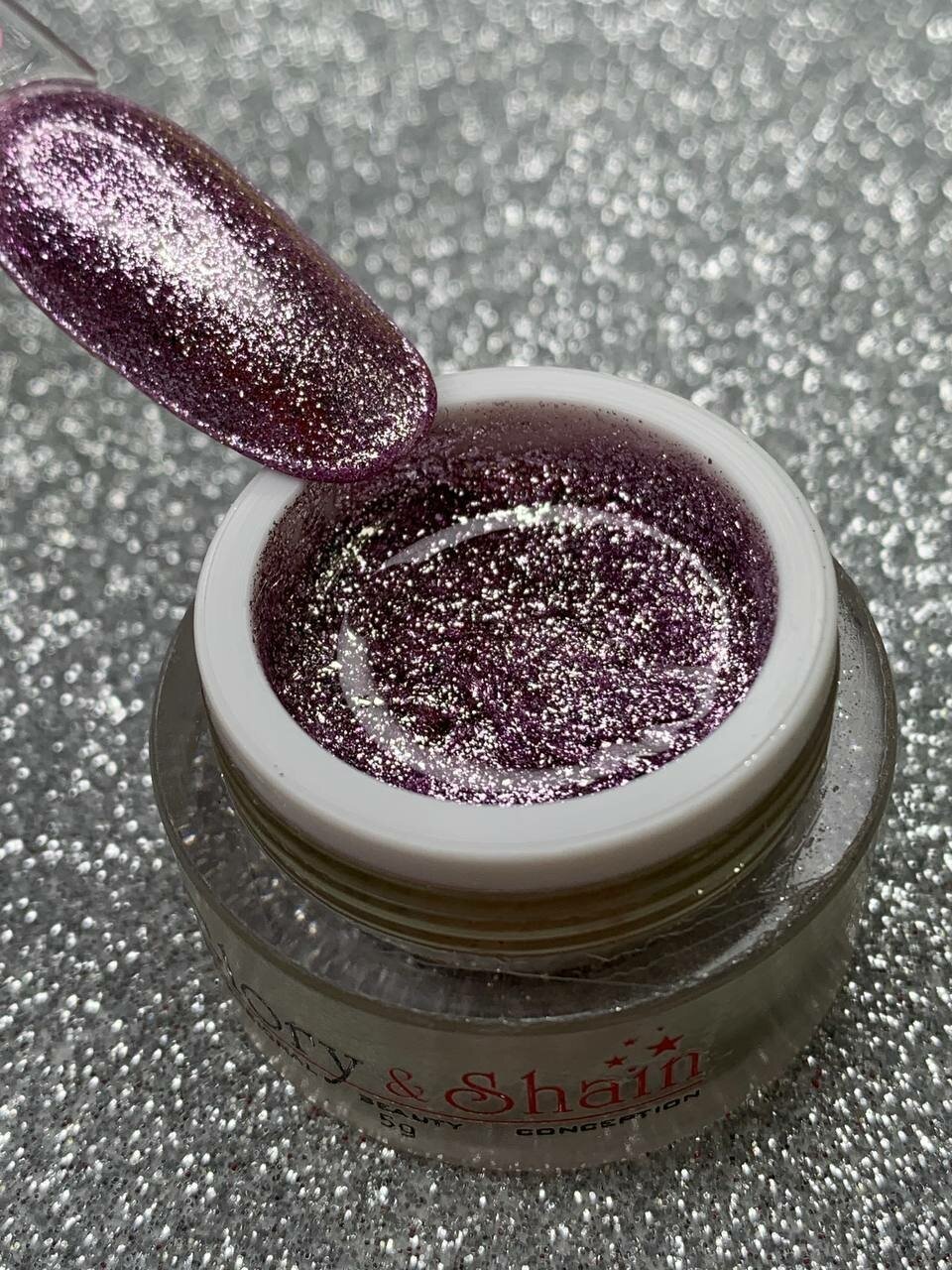 Гель-паста Glitter сиреневый для дизайна ногтей 5гр.