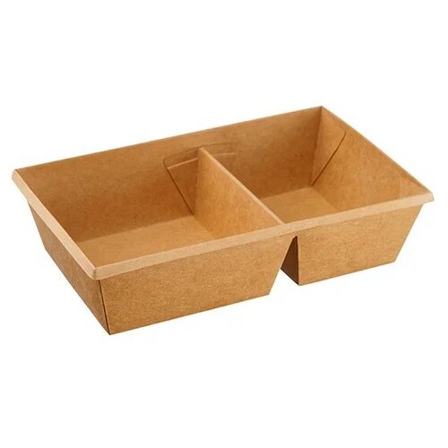 Контейнер 800 мл, крафт, 2-сегментный bottom 800DB/b без крышки