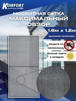 Москитная сетка Максимальный обзор MaxiVision полотно черное 16*12 м