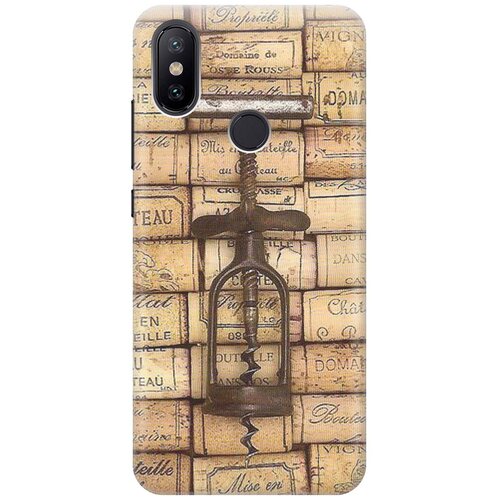 фото Re:pa накладка transparent для xiaomi mi 6x / mi a2 с принтом "штопор и вино"