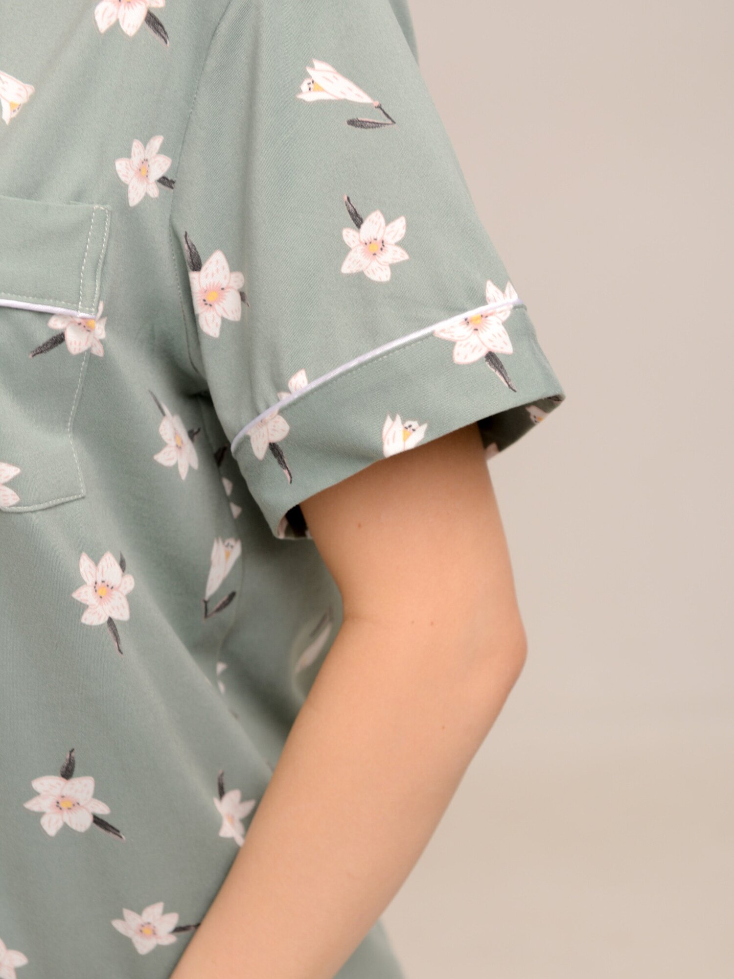 Пижама женская рубашка с шортами бамбук домашняя одежда 2XL - фотография № 10