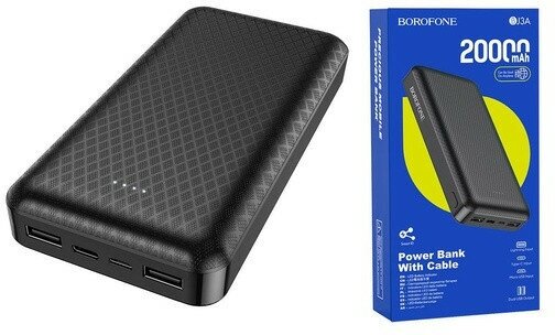 Внешний аккумуляторм Borofone Power Bank BJ3A Minimalist 20000mAh Black - фото №2