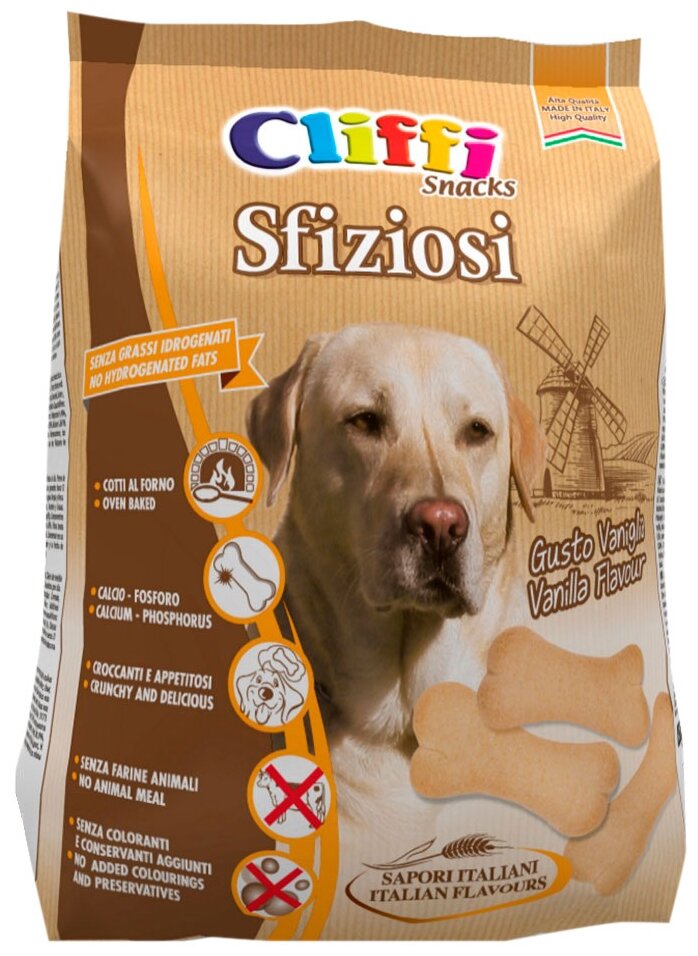 Лакомство Cliffi Sfiziosi для взрослых собак всех пород бисквиты с кальцием 850 гр (1 шт)