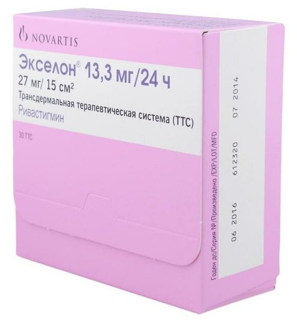 Экселон трансдерм. терапевт. система, 13.3 мг/24 ч, 30 шт.