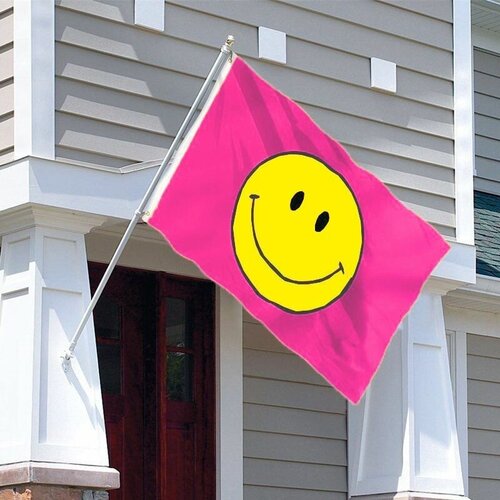 Флаг розовый смайл/smile улыбка флаг fly breeze 90x150 см морской флаг сша военный полиэстер полиэстер с латунными люверсами 3x5 футов