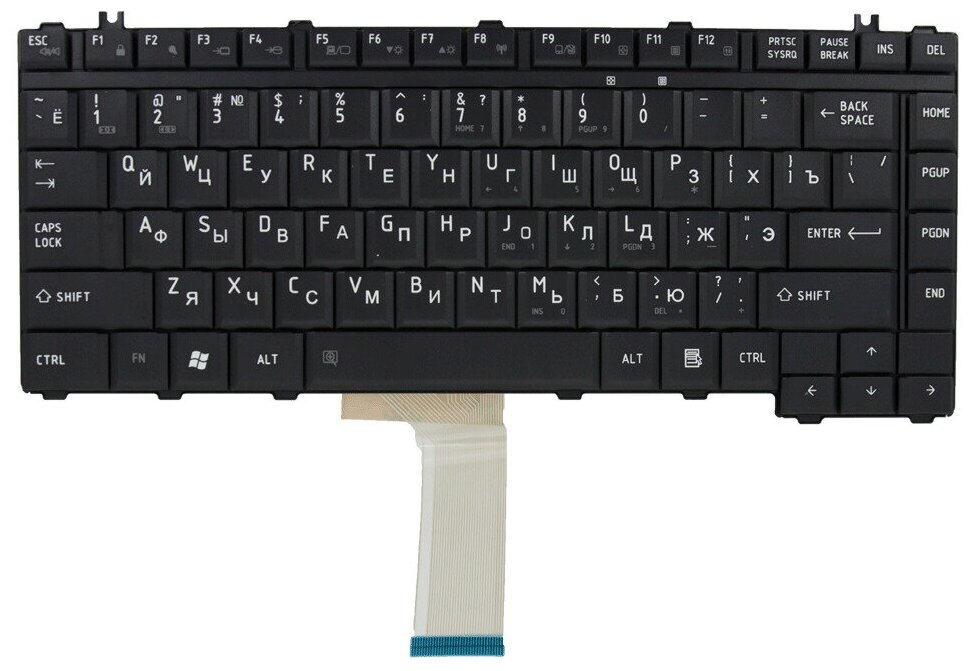 Клавиатура для ноутбука Toshiba Satellite A200 Pro M200 черная плоский Enter