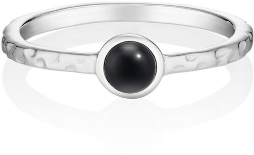 Кольцо Aloha Gaia Кольцо BETA с черным ониксом, серебро, 925 проба, размер 16