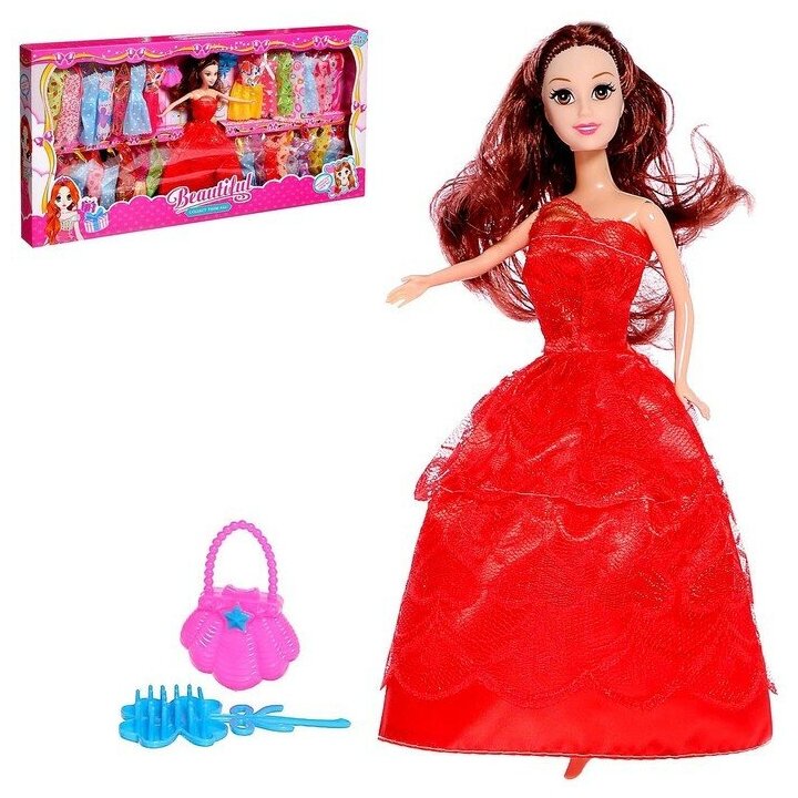 Кукла-модель «Арина» с набором платьев и аксессуаром, микс