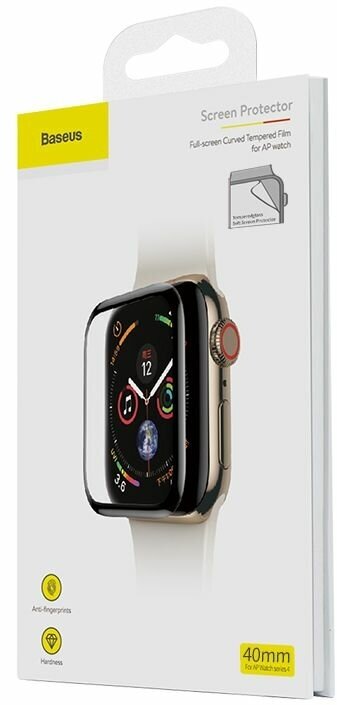 Защитное стекло Baseus (SGAPWA4-G01) для Apple Watch series 4 40mm (Black) - фото №16