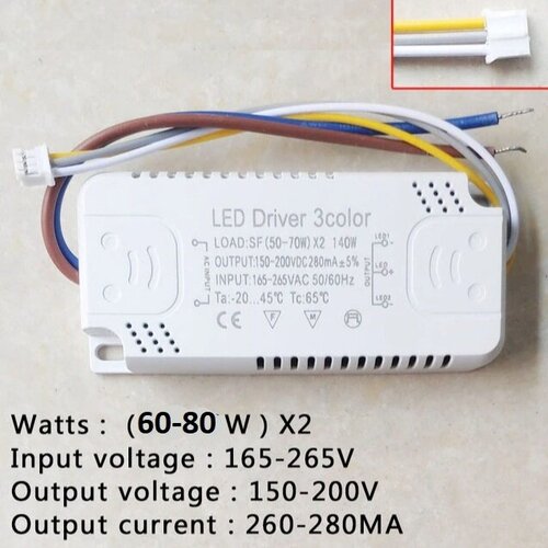 LED Driver 3color Светодиодный драйвер 60-80w 280mA 50 шт лот pt4115 sot 89 pt4115 89e драйвер ic понижающий преобразователь светодиодный чип привода постоянного тока new spot