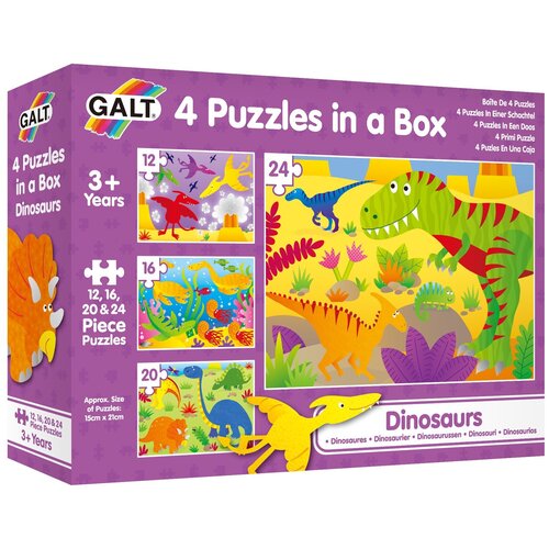 Пазл Galt 4 Puzzles in a Box Dinosaurs(1004735) пазлы galt пазл динозавры