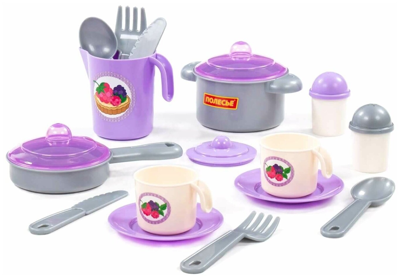 Набор детской посуды Настенька на 2 персоны (V2) (18 элементов) (в сеточке) П-79916 - фотография № 1