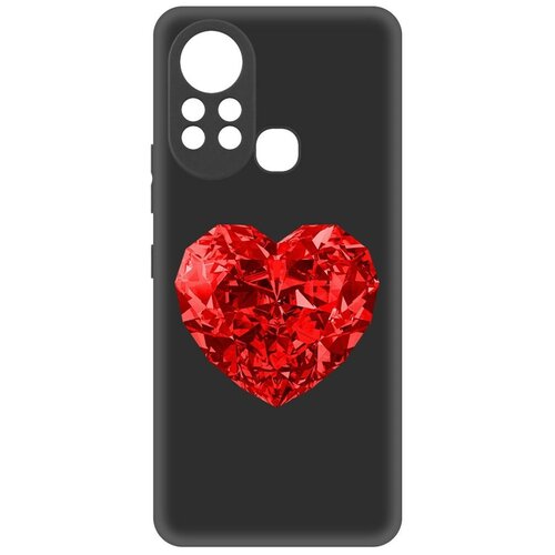 Чехол-накладка Krutoff Soft Case Рубиновое сердце для INFINIX Hot 11S черный