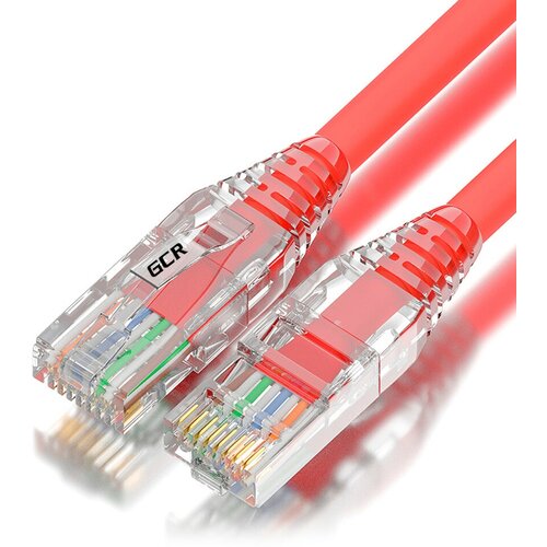 GCR Патч-корд 5.0m UTP кат.6, красный, коннектор ABS, 24 AWG, ethernet high speed 10 Гбит/с, RJ45, T568B, GCR-55411 Greenconnect GCR-55411 патч корд greenconnect gcr lnc624 1 5m